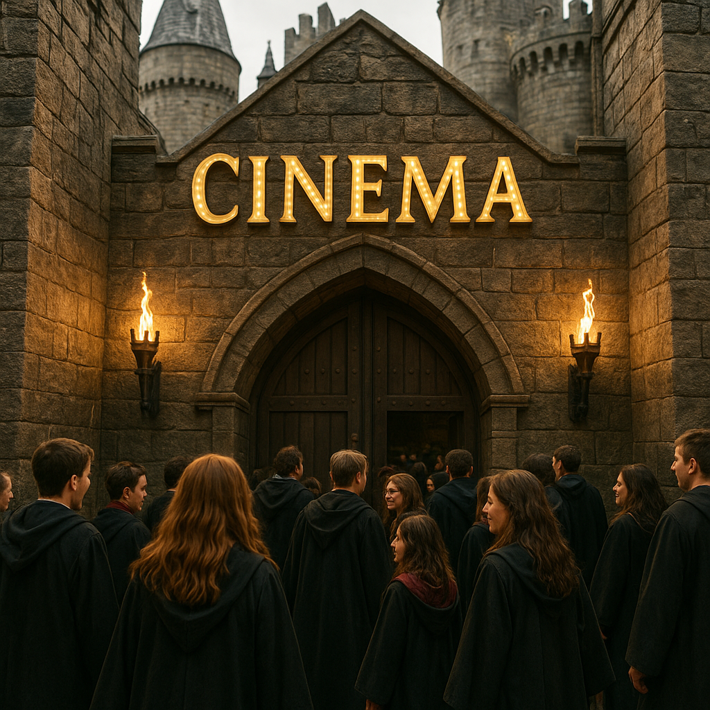 تجربه جادویی هری پاتر در سینما ترس 3 ورودی سینما با طراحی قلعه هاگوارتز
